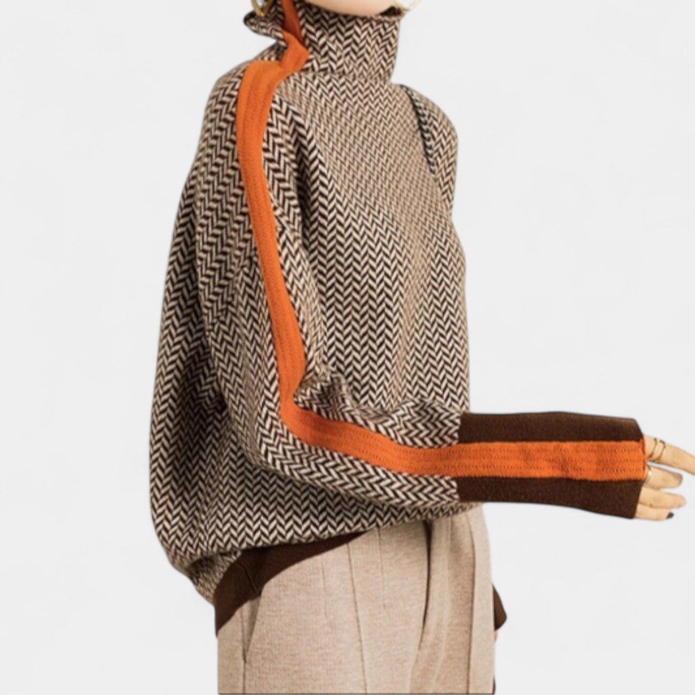 Eleanor – Elegancki sweter z golfem o nowoczesnym wzorze