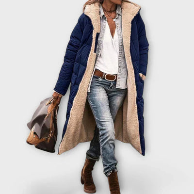 Kora - Ciepły płaszcz z futrzaną podszewką