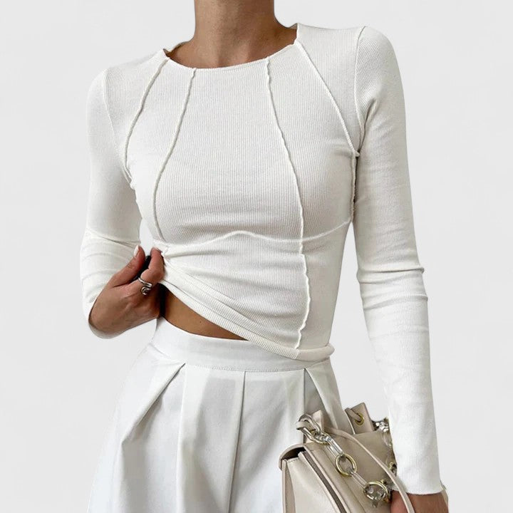 Lara - Wygodny top z długimi rękawami