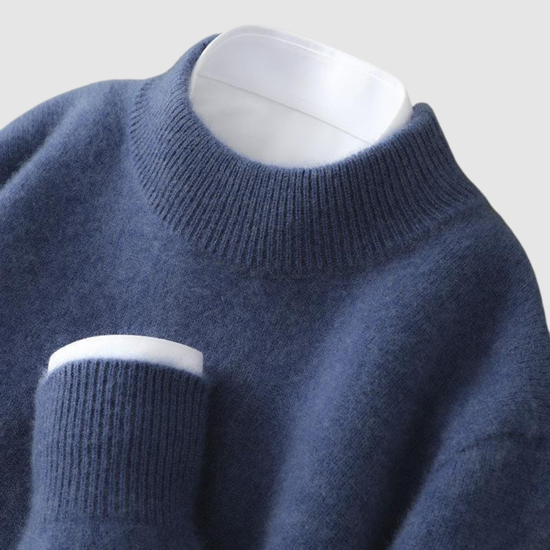 Alex - Unisex kaszmirowy sweter z wysokim kołnierzem