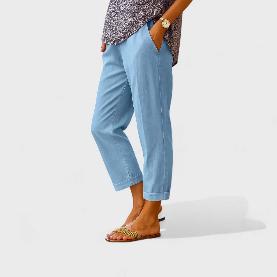 Otýlie - Letnie Spodnie z Lnu i Bawełny