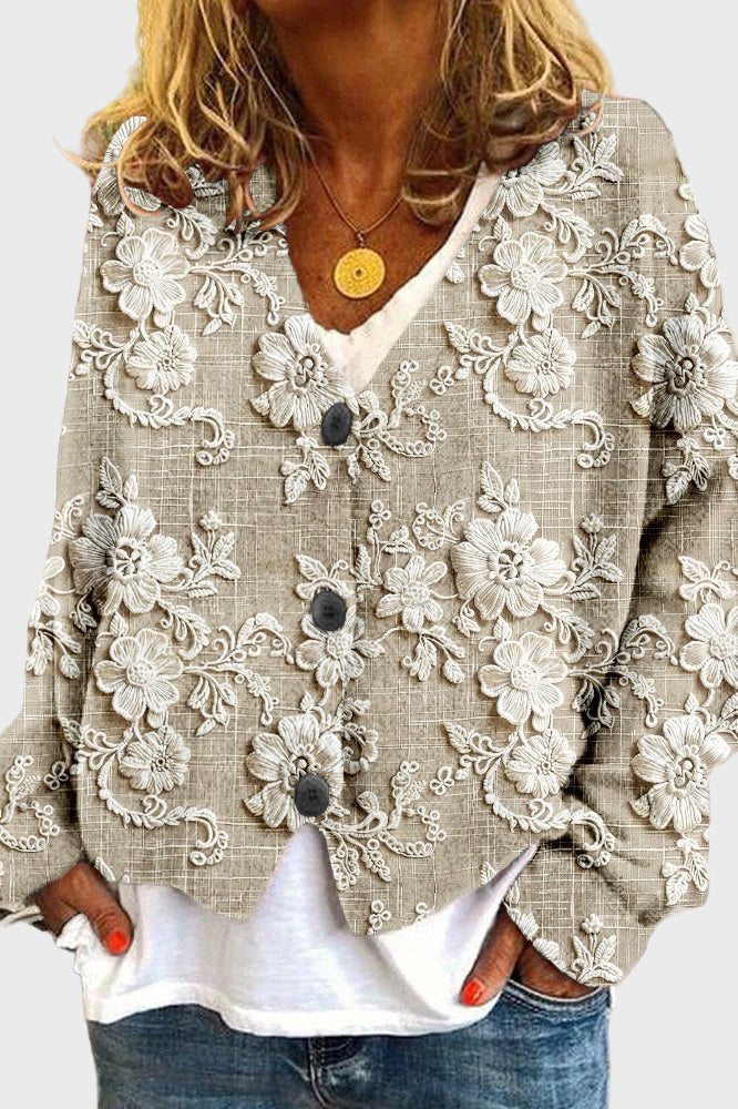 Meda - Sweter z Nitką z Płatków Kwiatów