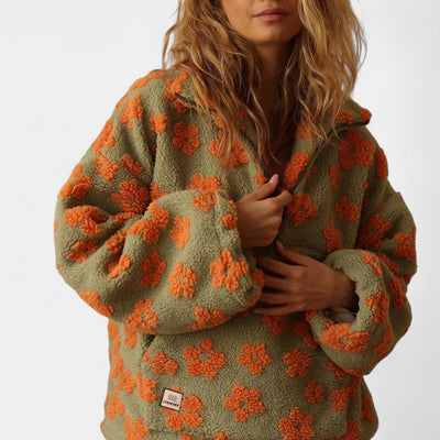 Daisy – Ciepła bluza z polaru w kwiatowy wzór