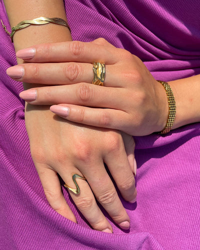 Jaylinette | Duży Pierścionek 18K Złota