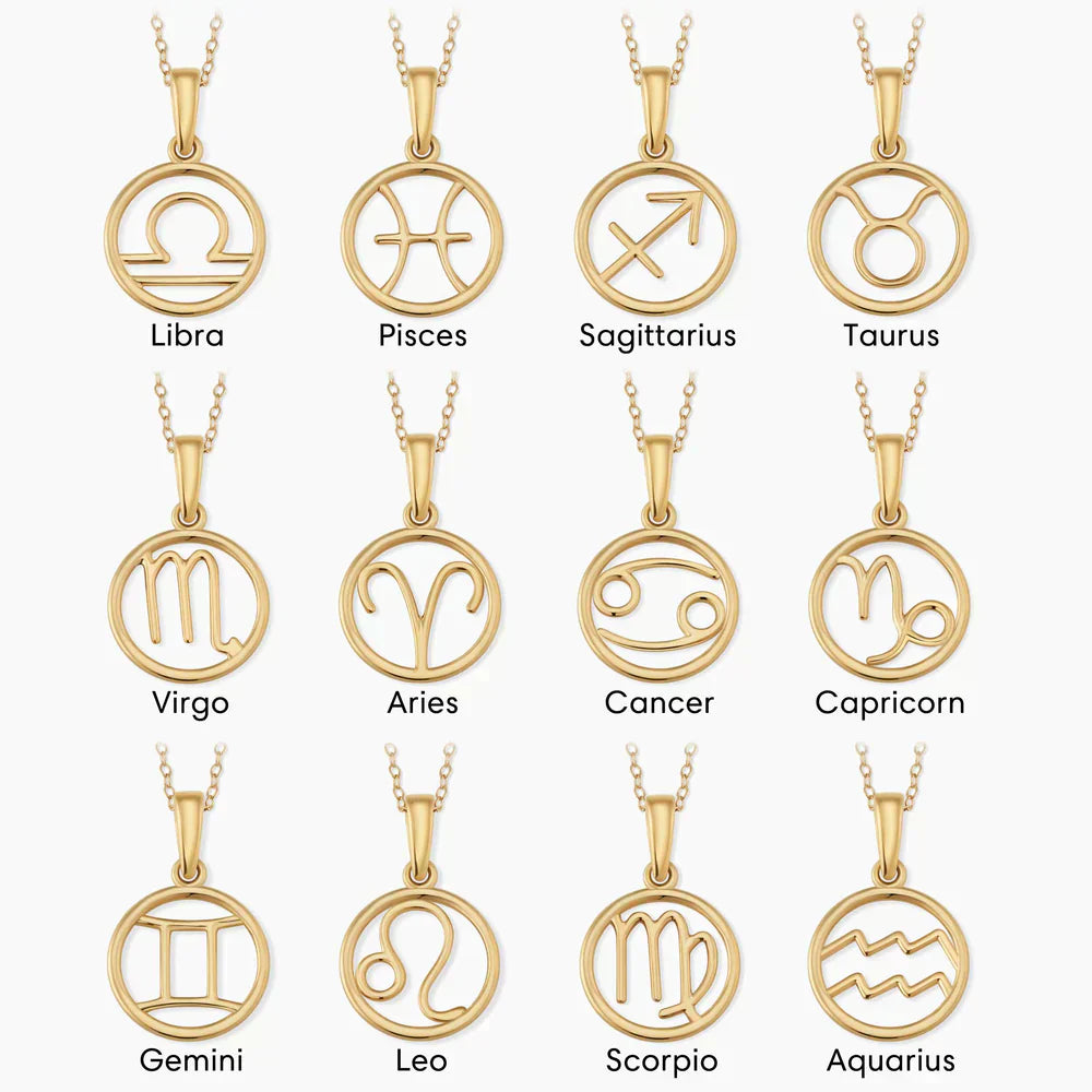 Rosalyette | Naszyjnik z Znakiem Zodiaku 18k Złoto
