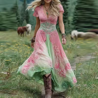 Celestine – Elegancka sukienka z haftem