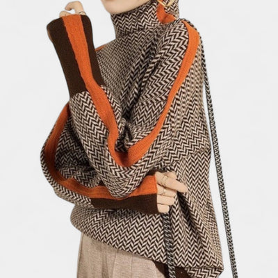 Eleanor – Elegancki sweter z golfem o nowoczesnym wzorze