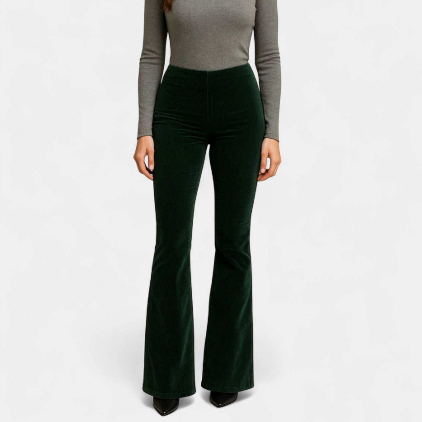 Renata – Spodnie z sztruksu z rozszerzanymi nogawkami