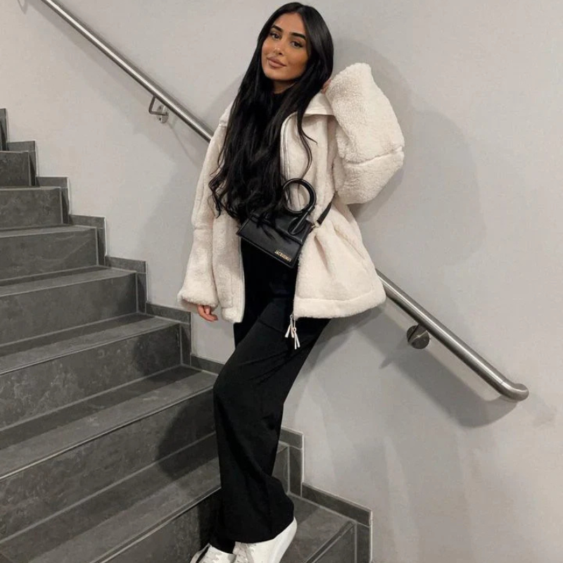 Karla – Miękki teddy płaszcz