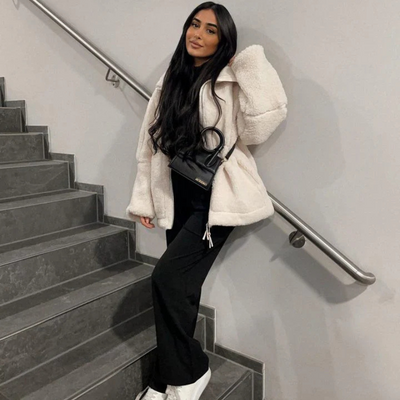 Karla – Miękki teddy płaszcz