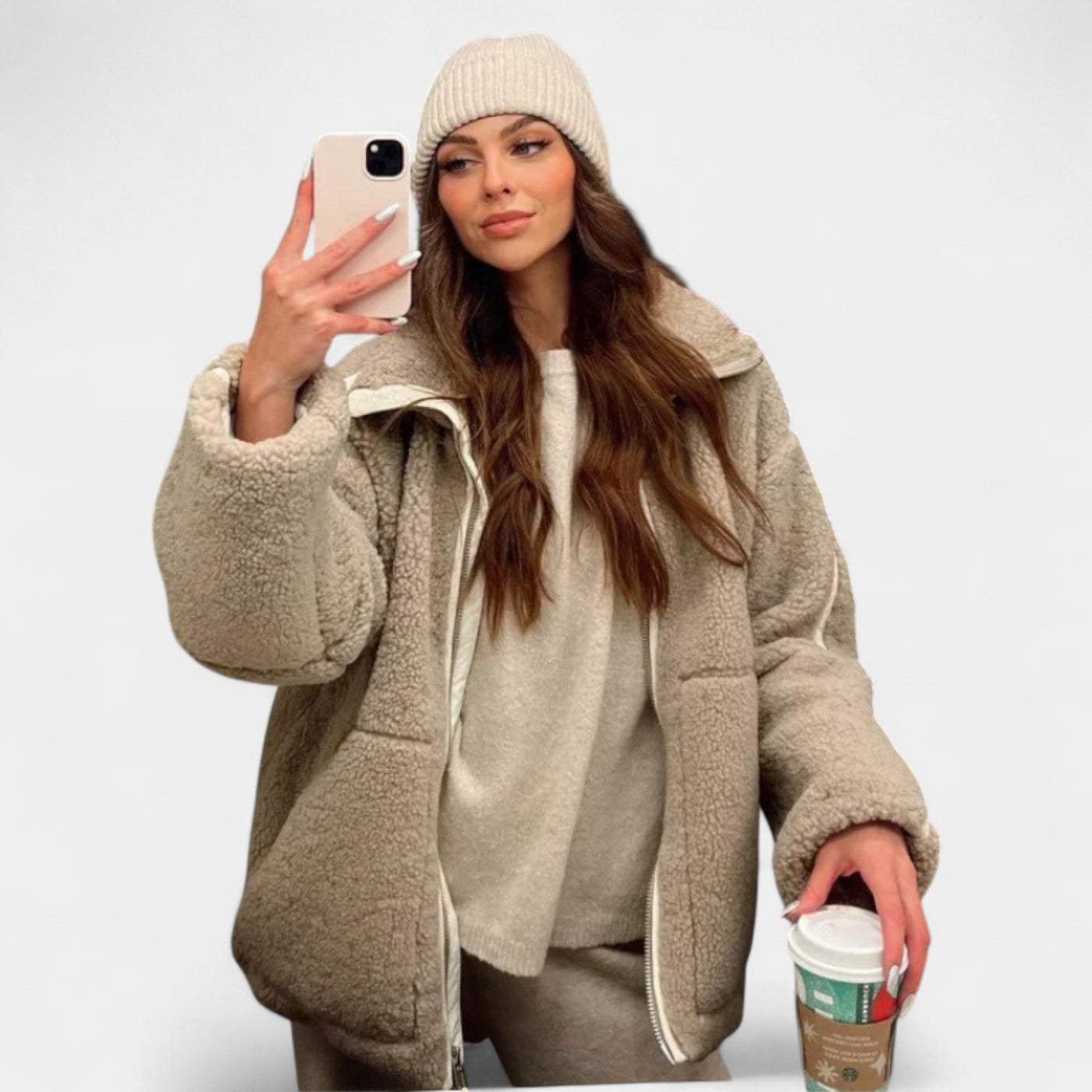 Karla – Miękki teddy płaszcz