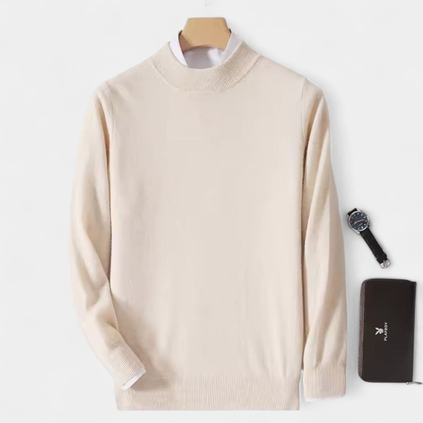 Alex - Unisex kaszmirowy sweter z wysokim kołnierzem